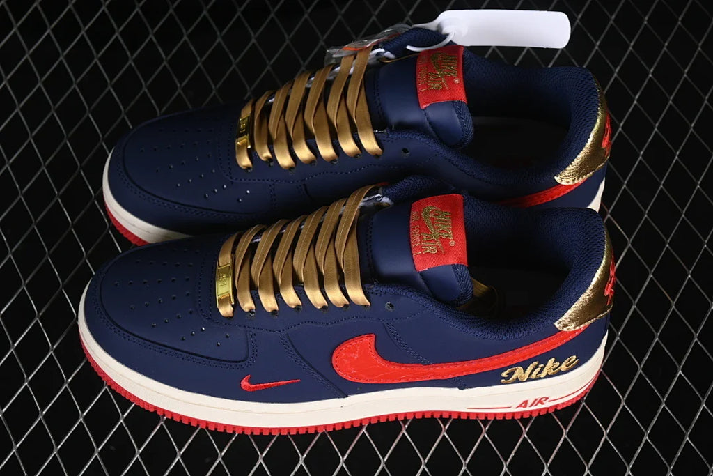 Nike Air Force 1 "Dark Blue/ Gold"